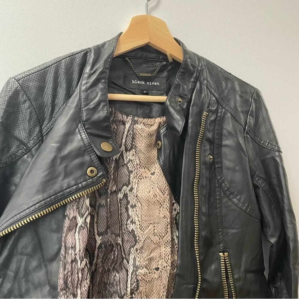 Black Rivet “Leather” Jacket - Picture 7 of 9